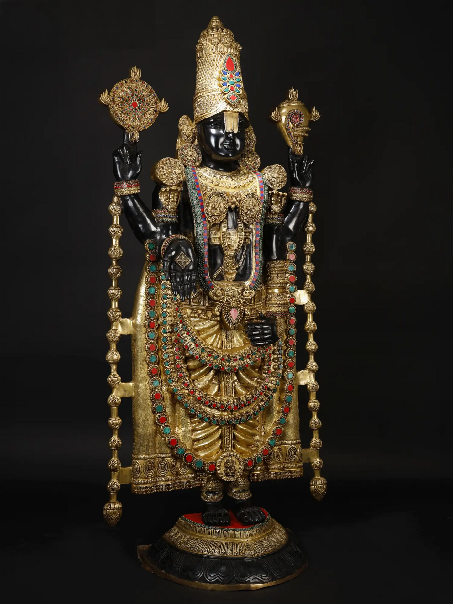 Brassaura® Brass Venkateswara Statue | Height 69 Inches & Weight 103 kg