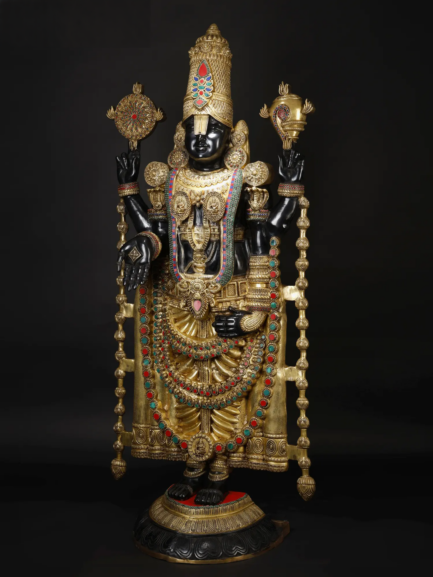 Brassaura® Brass Venkateswara Statue | Height 69 Inches & Weight 103 kg