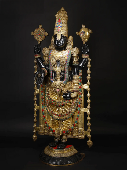 Brassaura® Brass Venkateswara Statue | Height 69 Inches & Weight 103 kg