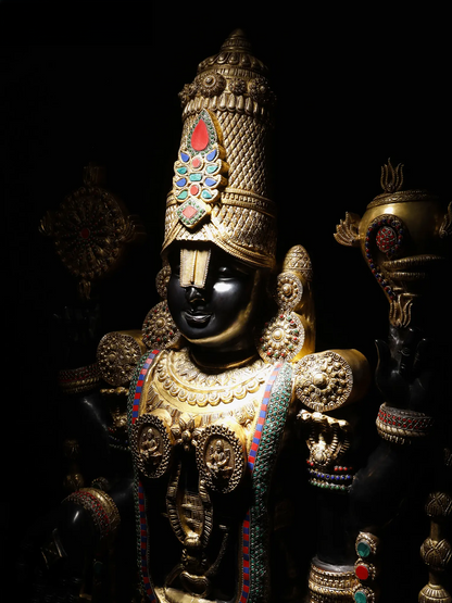 Brassaura® Brass Venkateswara Statue | Height 69 Inches & Weight 103 kg