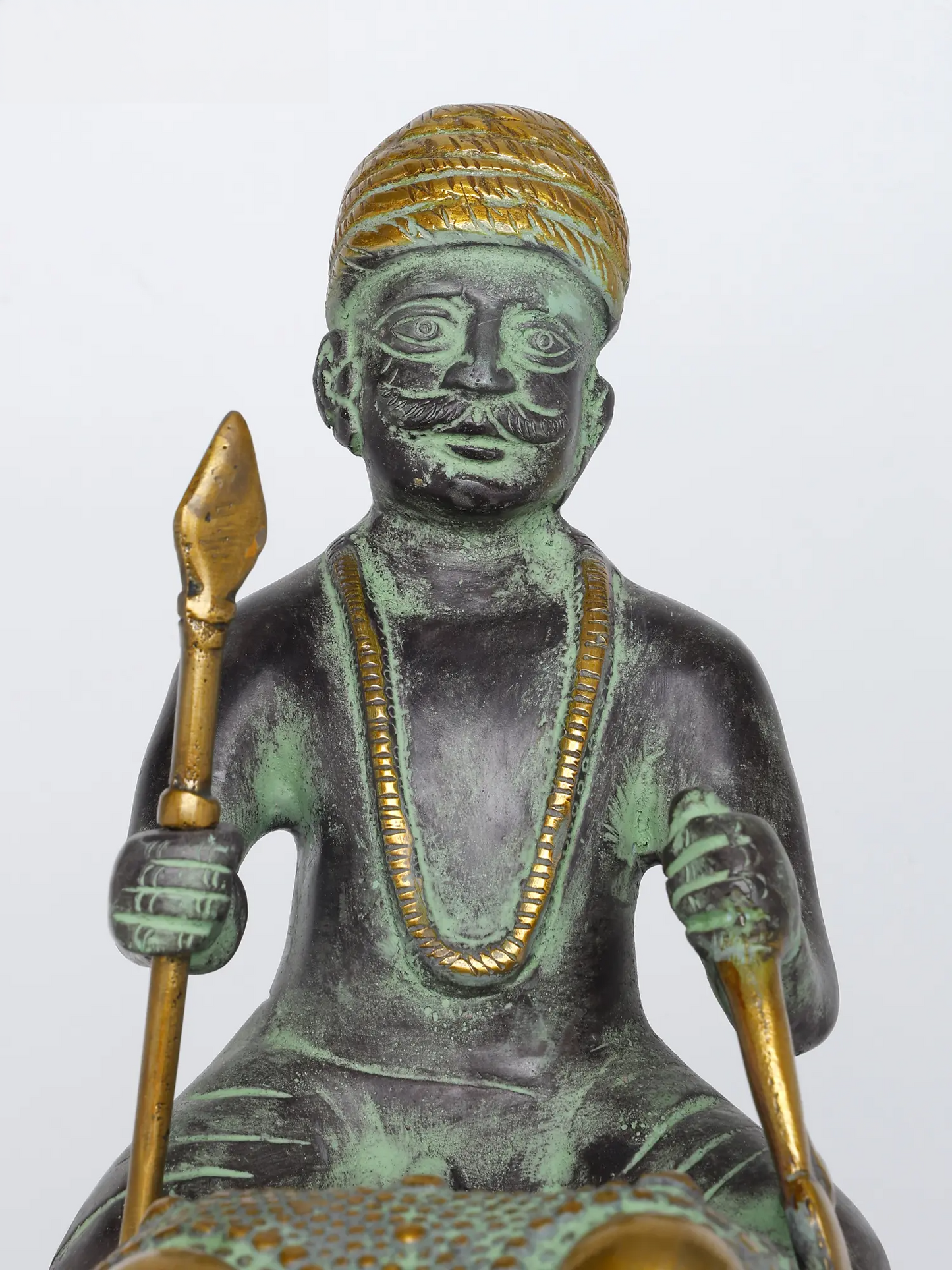 ब्रासोरा® हाथी पर आदिवासी सवार | एंटीक फ़िनिश ब्रास मूर्तिकला | ऊंचाई 16.5 इंच और वज़न 11.35 किग्रा