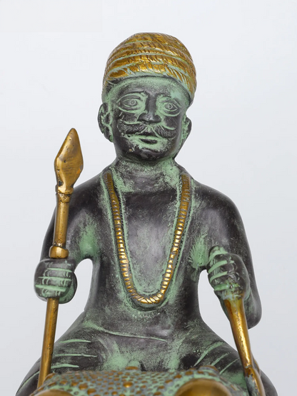 ब्रासोरा® हाथी पर आदिवासी सवार | एंटीक फ़िनिश ब्रास मूर्तिकला | ऊंचाई 16.5 इंच और वज़न 11.35 किग्रा