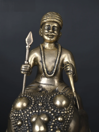 Brassaura® Brass Royal Elephant with Warrior | Height 16.5 Inches & Weight 11.35 kgs