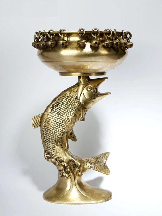 Brassaura® Brass Fish Urli | Height 11 Inches & Weight 2.45 kgs