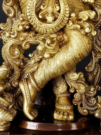 Brassaura® Brass Krishna Statue | Height 86.5 cm & Weight 52.90 kg
