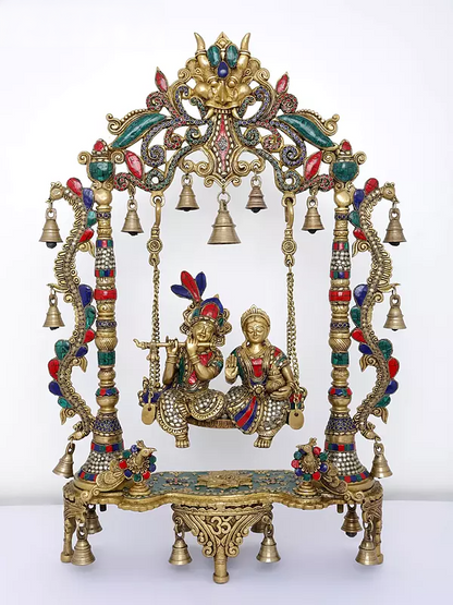 Brassaura® Brass Radha Krishna Statue | Height 29.5 Inches & Weight 19.05 kg