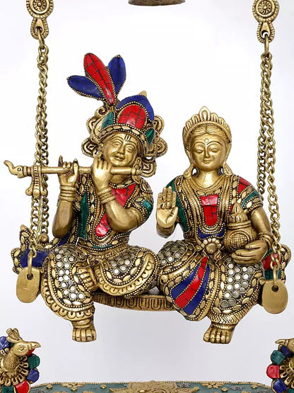 Brassaura® Brass Radha Krishna Statue | Height 29.5 Inches & Weight 19.05 kg