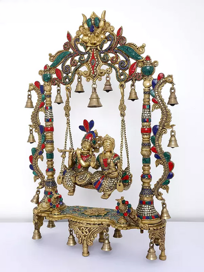 Brassaura® Brass Radha Krishna Statue | Height 29.5 Inches & Weight 19.05 kg