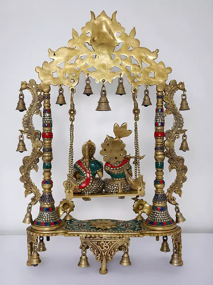 Brassaura® Brass Radha Krishna Statue | Height 29.5 Inches & Weight 19.05 kg