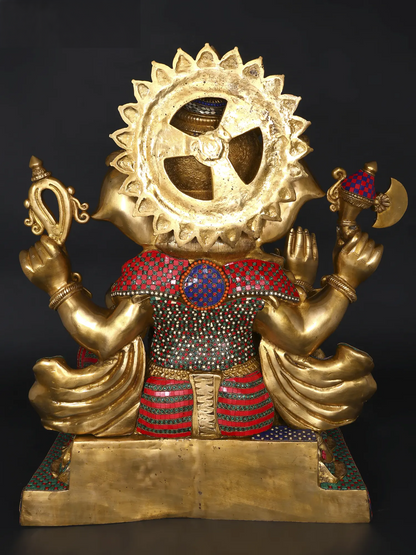 Brassaura™ Brass Ganesha Statue | Height 32 Inches & Weight 69.50 kgs
