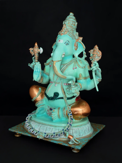 Brassaura™ Brass Ganesha Statue | Height 20 Inches & Weight 22.30 kgs