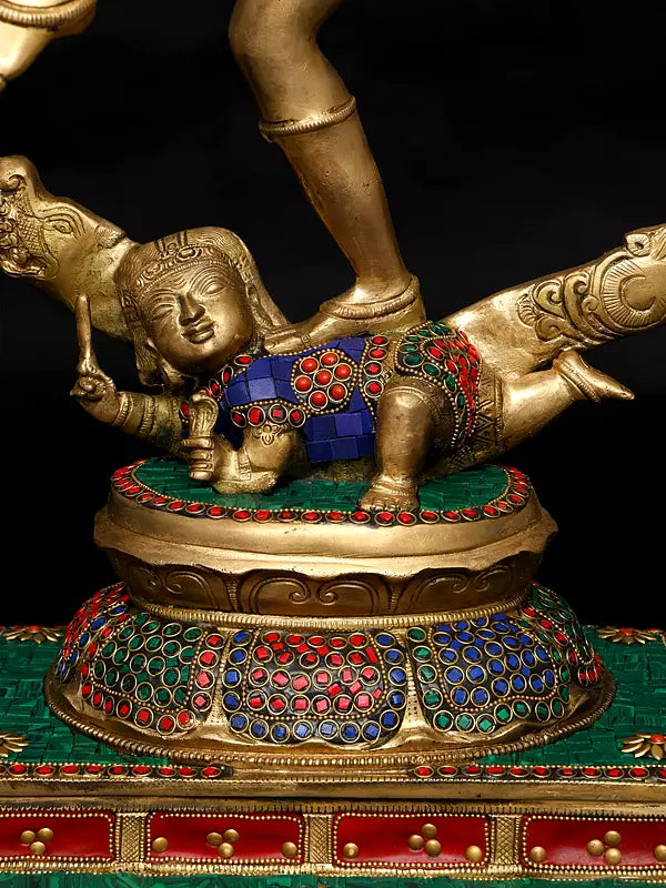 Brassaura® Brass Nataraj Statue with Inlay Work | Height 31 Inches & Weight 27.27 kg