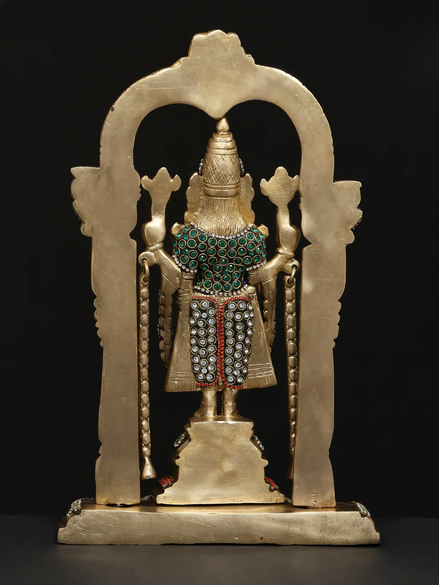 Brassaura® Lord Balaji Brass Statue with Meenakari Work | Height 14 Inches & Weight 5.19 kgs