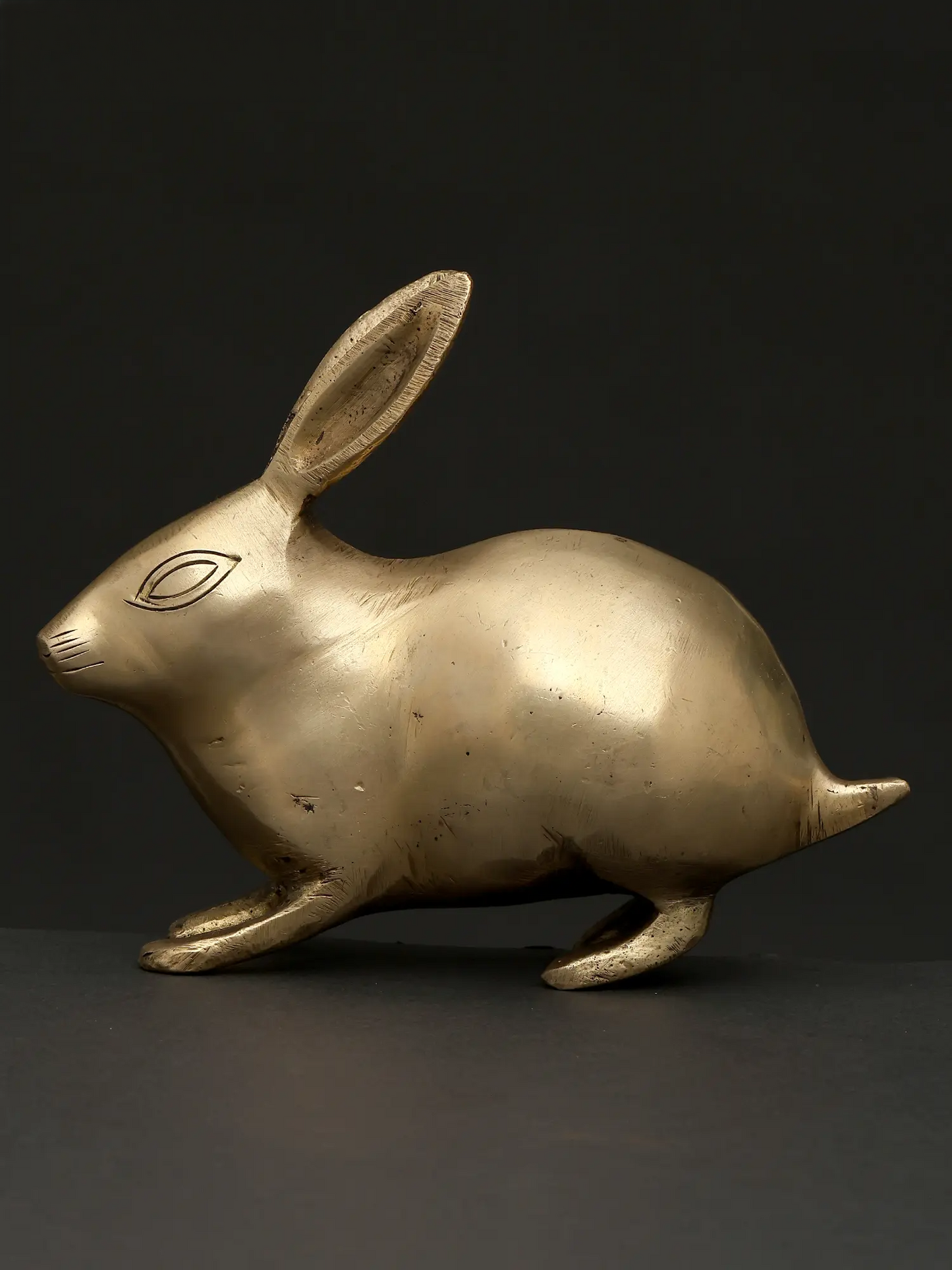 Brassaura® Brass Rabbit Figurine | Minimal Handcrafted Decor Accent | Height 4.9 Inches & Weight 0.96 kgs