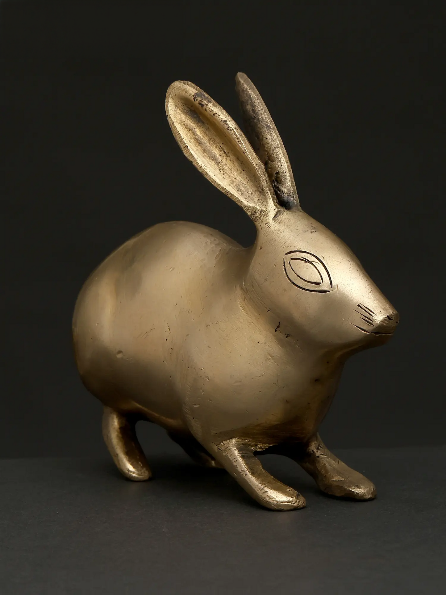 Brassaura® Brass Rabbit Figurine | Minimal Handcrafted Decor Accent | Height 4.9 Inches & Weight 0.96 kgs