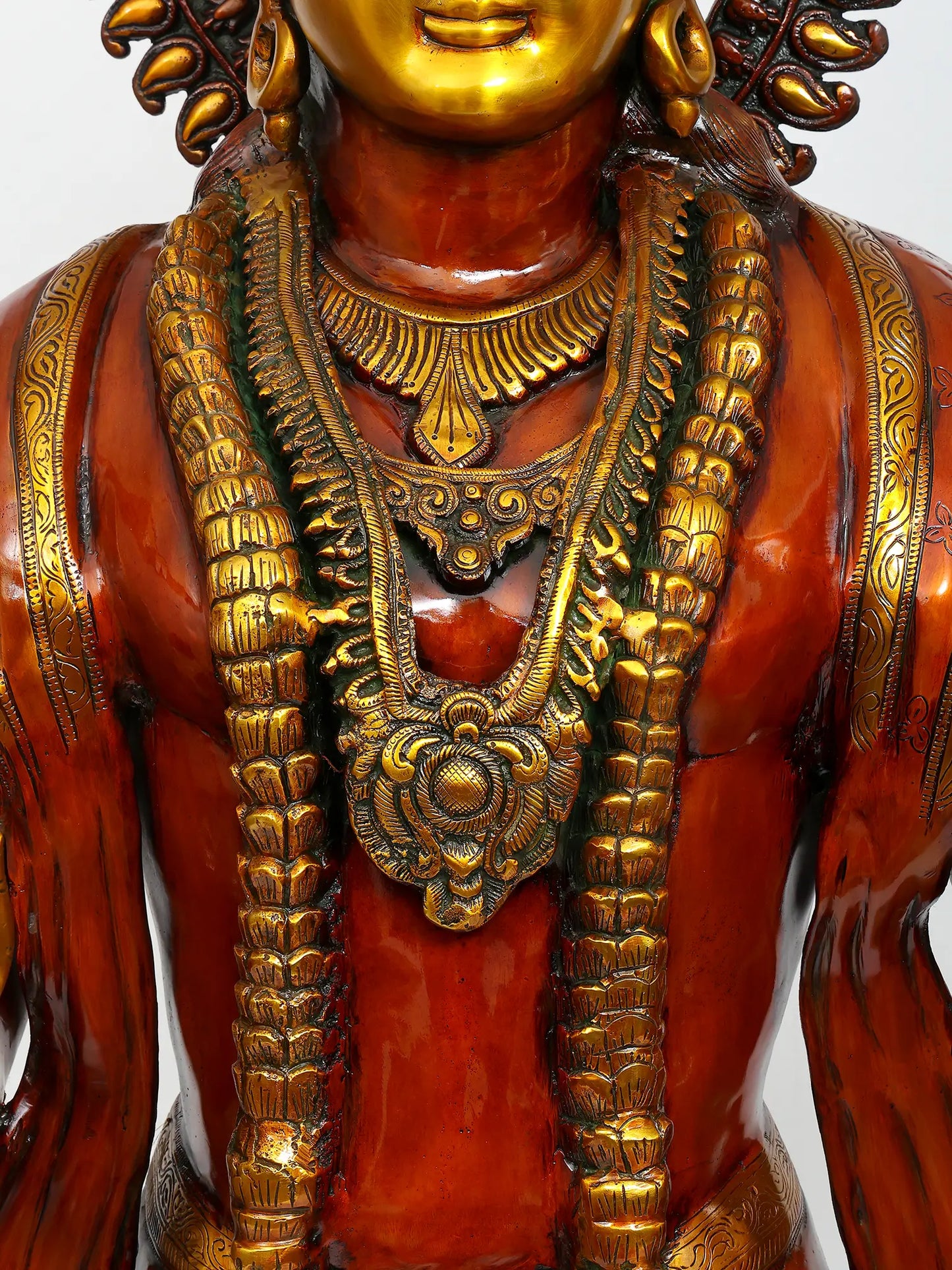 Brassaura® Large Lord Vishnu Brass Statue | Height 72 Inches & Weight 168.80 kgs