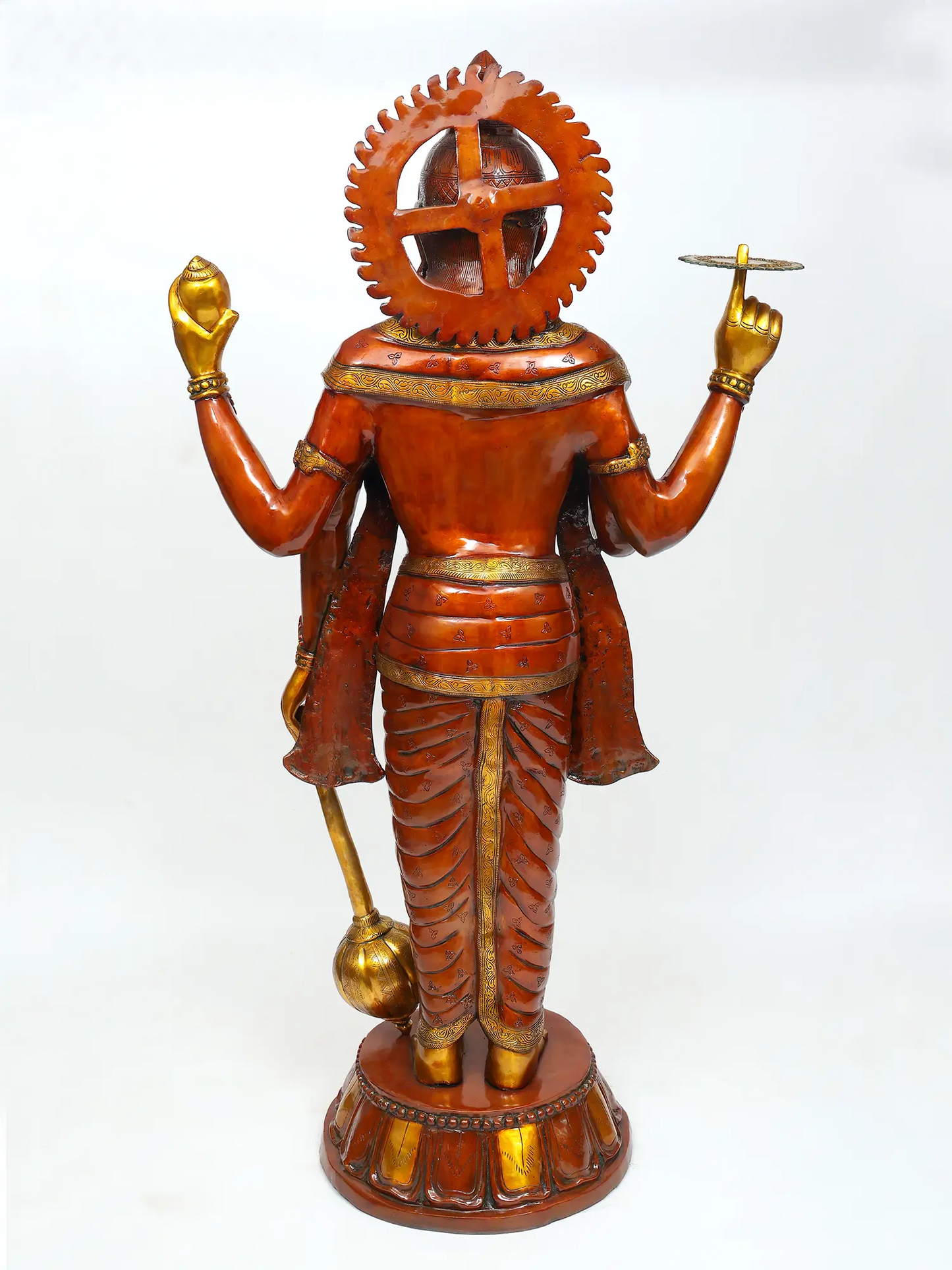 Brassaura® Large Lord Vishnu Brass Statue | Height 72 Inches & Weight 168.80 kgs