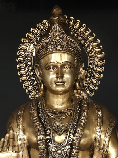 Brassaura® Large Lord Vishnu Brass Statue | Height 72 Inches & Weight 168.80 kgs