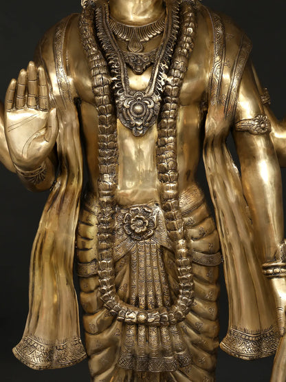 Brassaura® Large Lord Vishnu Brass Statue | Height 72 Inches & Weight 168.80 kgs