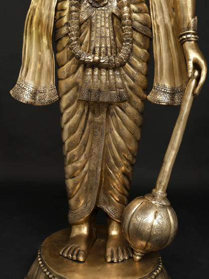 Brassaura® Large Lord Vishnu Brass Statue | Height 72 Inches & Weight 168.80 kgs