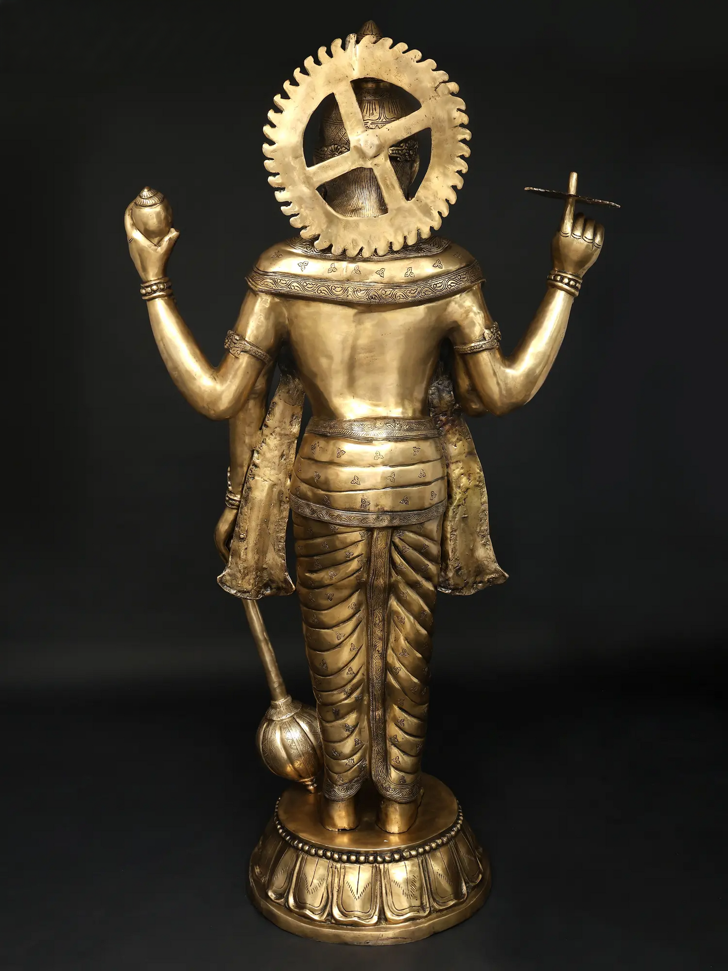 Brassaura® Large Lord Vishnu Brass Statue | Height 72 Inches & Weight 168.80 kgs