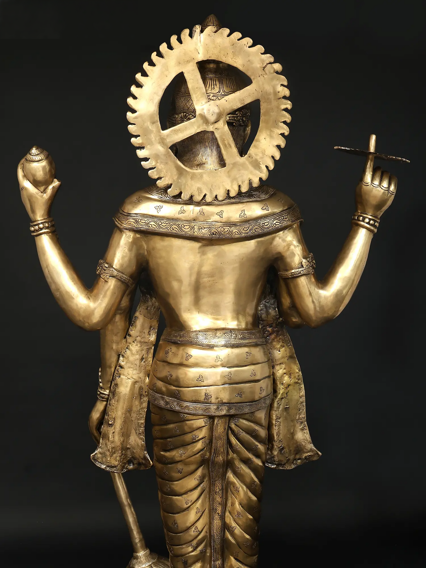 Brassaura® Large Lord Vishnu Brass Statue | Height 72 Inches & Weight 168.80 kgs