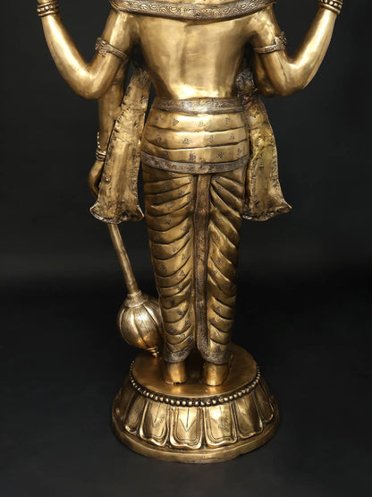 Brassaura® Large Lord Vishnu Brass Statue | Height 72 Inches & Weight 168.80 kgs