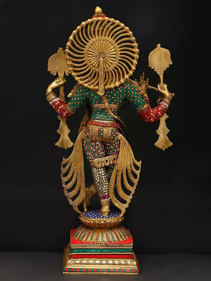 Brassaura® Brass Krishna Statue | Height 30.9 Inches & Weight 26.29 kg
