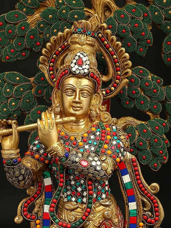 Brassaura® Brass Krishna Statue | Height 24 Inches & Weight 13.79 kg