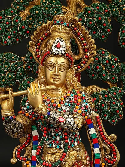 Brassaura® Brass Krishna Statue | Height 24 Inches & Weight 13.79 kg