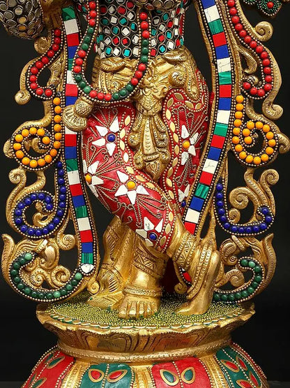 Brassaura® Brass Krishna Statue | Height 24 Inches & Weight 13.79 kg
