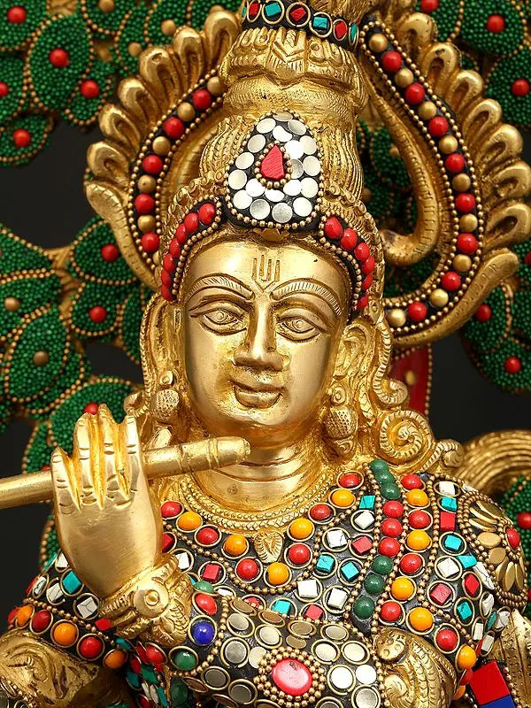 Brassaura® Brass Krishna Statue | Height 24 Inches & Weight 13.79 kg