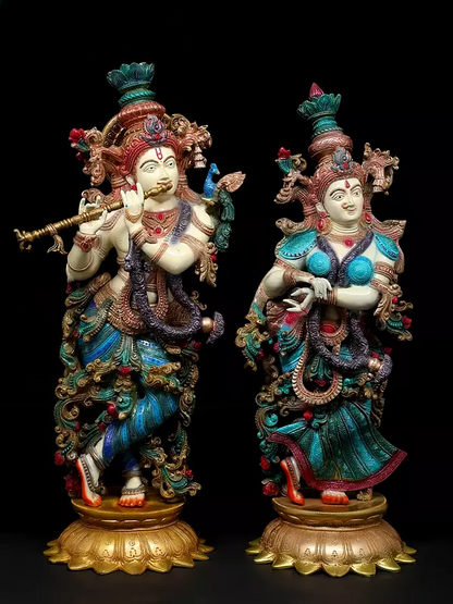 Brassaura® Brass Radha Krishna Statue | Height 26 Inches & Weight 34.23 kg