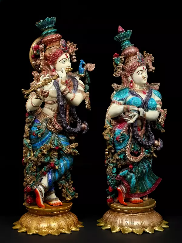 Brassaura® Brass Radha Krishna Statue | Height 26 Inches & Weight 34.23 kg