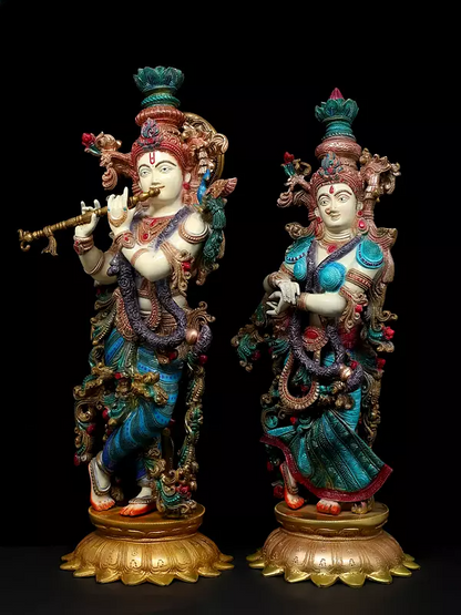 Brassaura® Brass Radha Krishna Statue | Height 26 Inches & Weight 34.23 kg