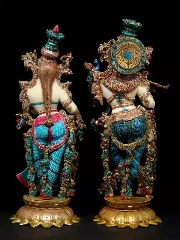 Brassaura® Brass Radha Krishna Statue | Height 26 Inches & Weight 34.23 kg