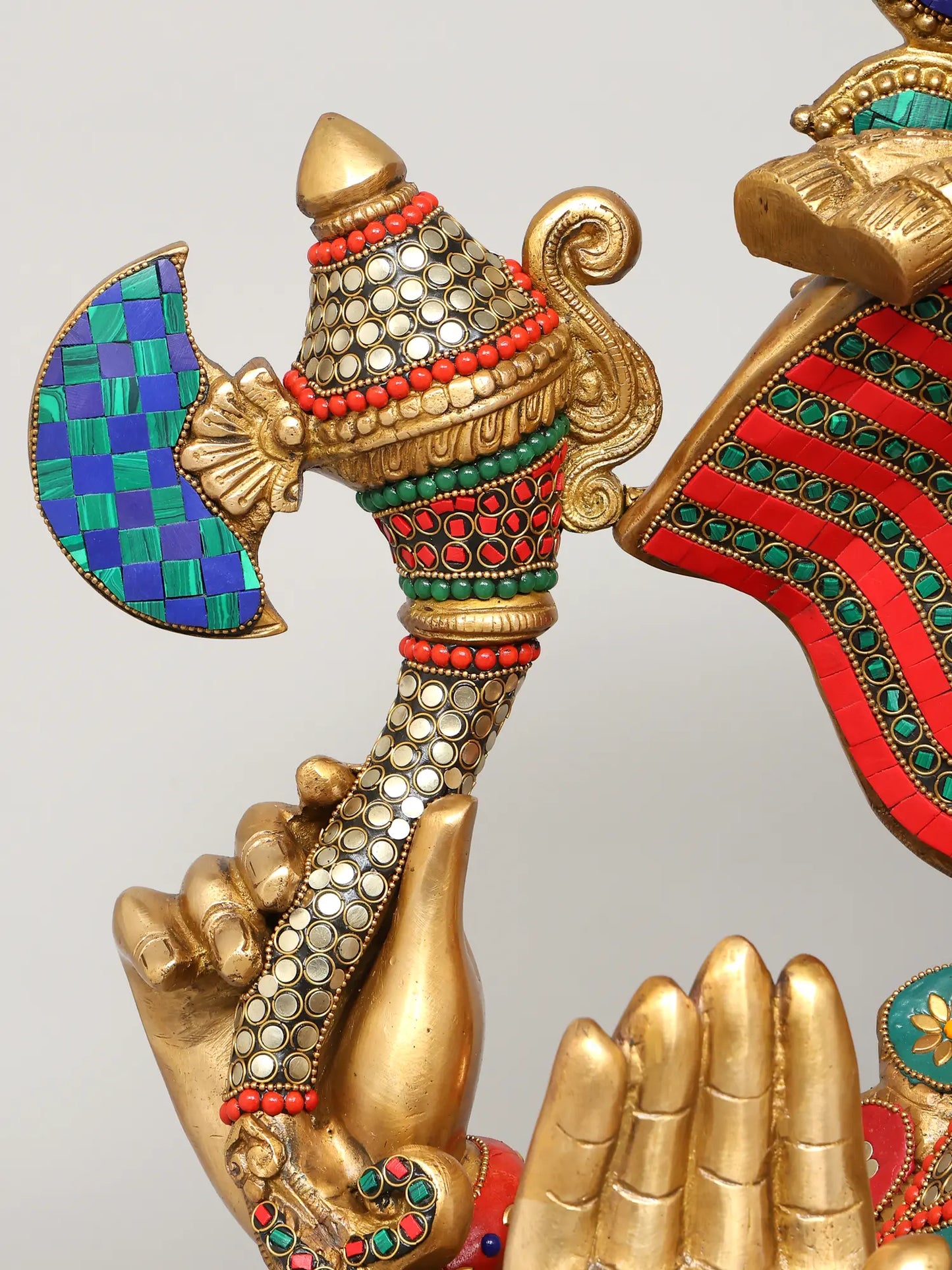 Brassaura™ Brass Ganesha Statue with Inlay Work | Height 26 Inches & Weight 53.98 kgs