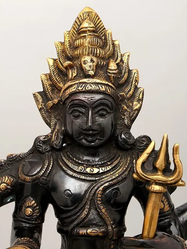 Brassaura® Brass Lord Shiva as Bhairava Statue | Height 17 Inches