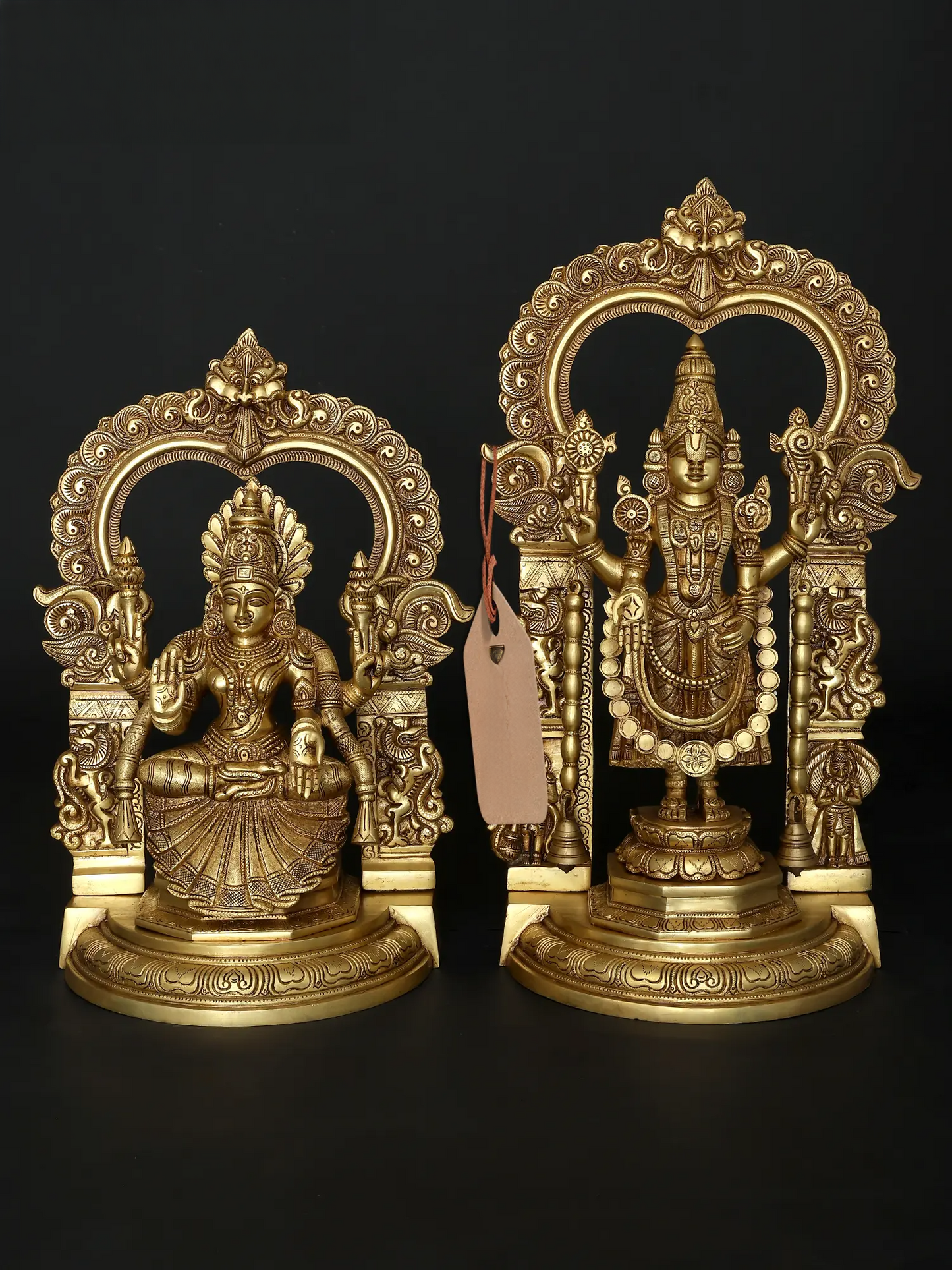 Brassaura® Brass Lakshmi & Vishnu Statue | Height 22 Inches & Weight 27.63 kg