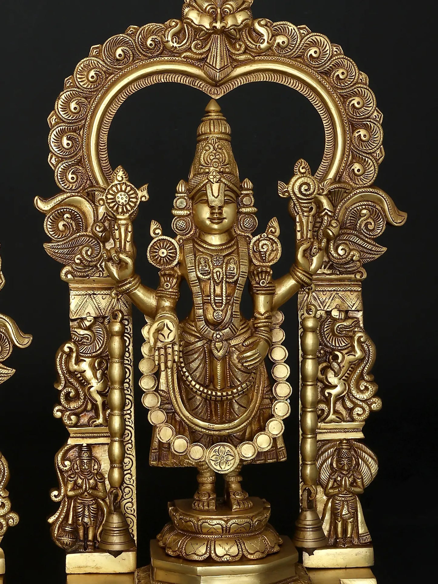 Brassaura® Brass Lakshmi & Vishnu Statue | Height 22 Inches & Weight 27.63 kg