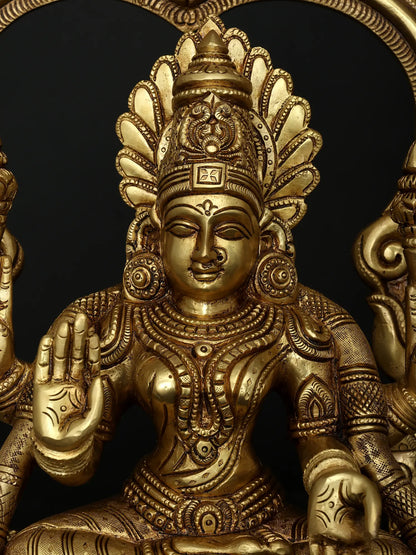 Brassaura® Brass Lakshmi & Vishnu Statue | Height 22 Inches & Weight 27.63 kg