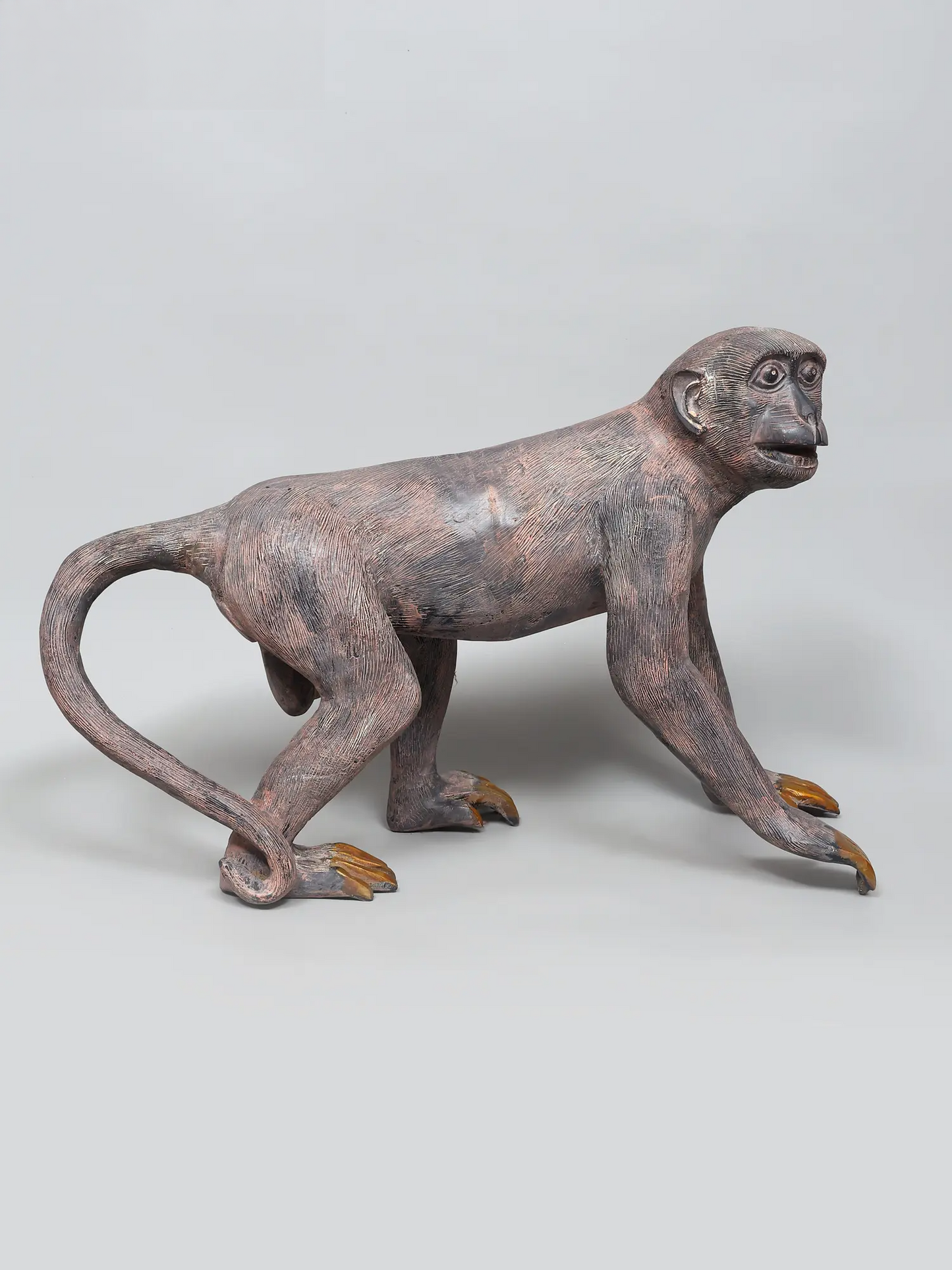 Brassaura® ब्रास मंकी स्कल्पचर | एंटीक फ़िनिश | ऊंचाई 14 इंच और वज़न 13.54 किग्रा