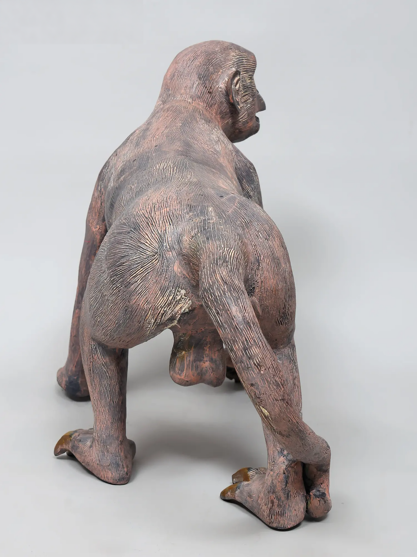 Brassaura® ब्रास मंकी स्कल्पचर | एंटीक फ़िनिश | ऊंचाई 14 इंच और वज़न 13.54 किग्रा