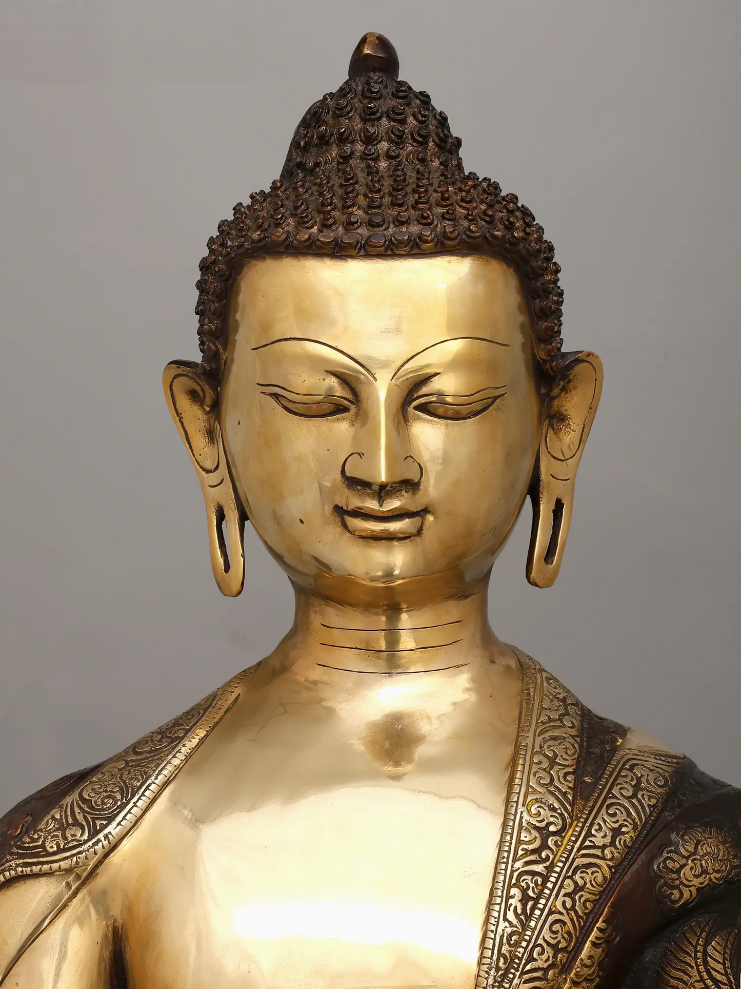 Brassaura® Antique Finish Meditating Buddha Statue | Brass Sculpture | Height 33 Inches & Weight 51.40 kgs