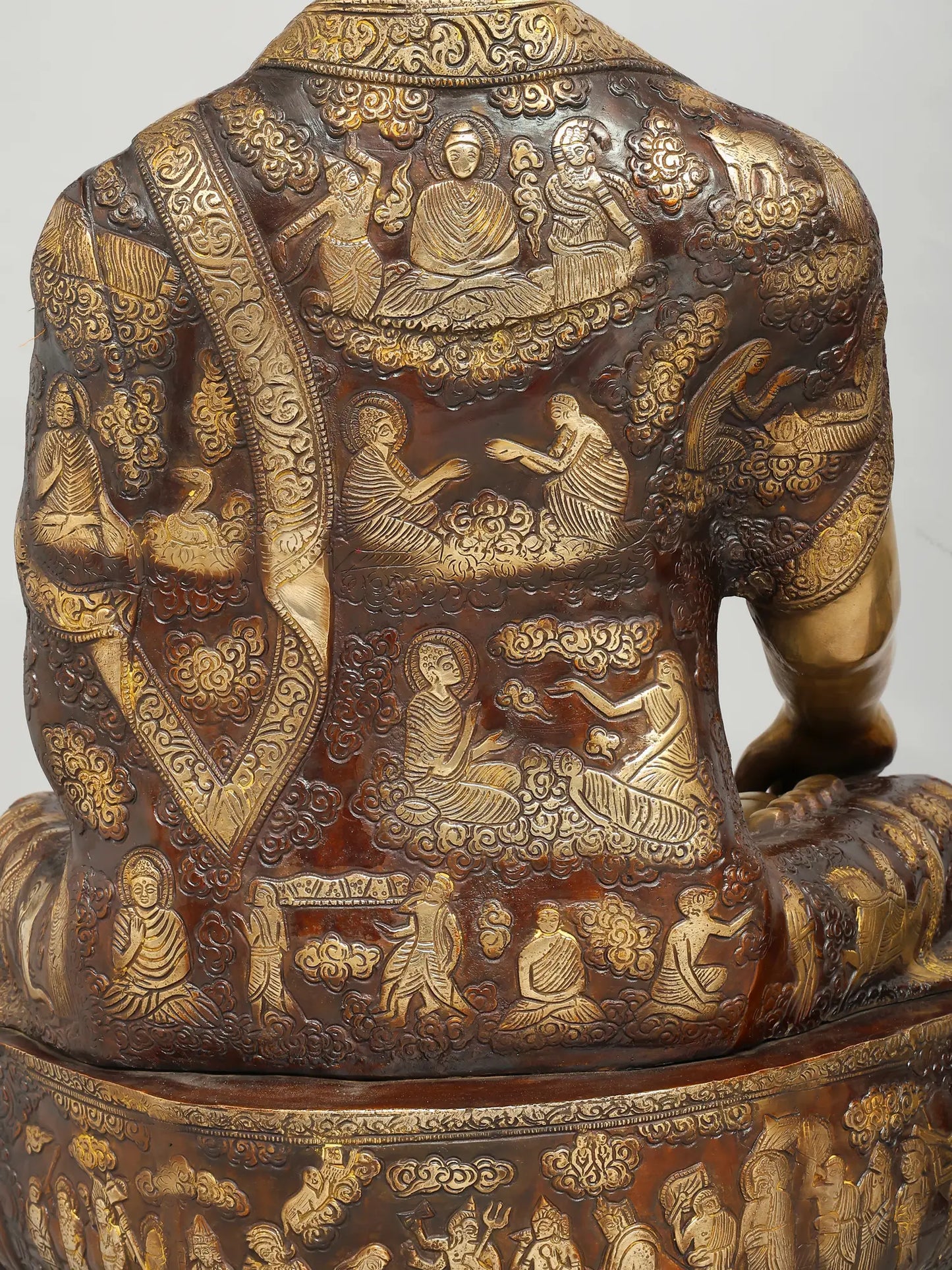 Brassaura® Antique Finish Meditating Buddha Statue | Brass Sculpture | Height 33 Inches & Weight 51.40 kgs