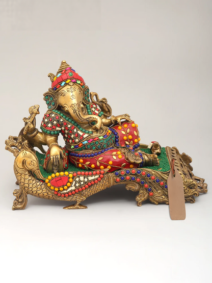 Brassaura™ Brass Ganesha Statue | Height 7 Inches & Weight 4.62 kgs