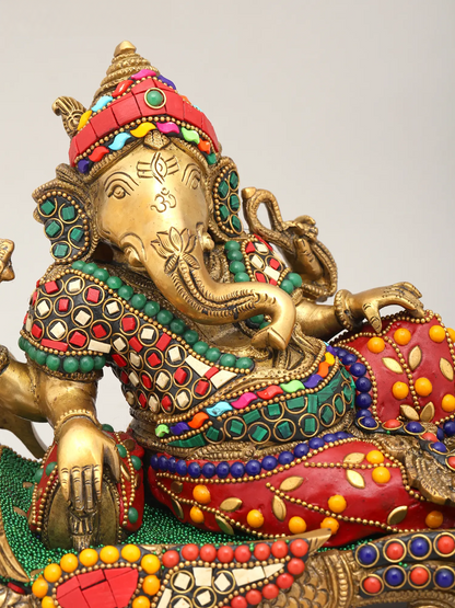 Brassaura™ Brass Ganesha Statue | Height 7 Inches & Weight 4.62 kgs