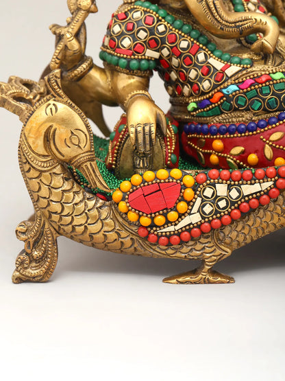Brassaura™ Brass Ganesha Statue | Height 7 Inches & Weight 4.62 kgs