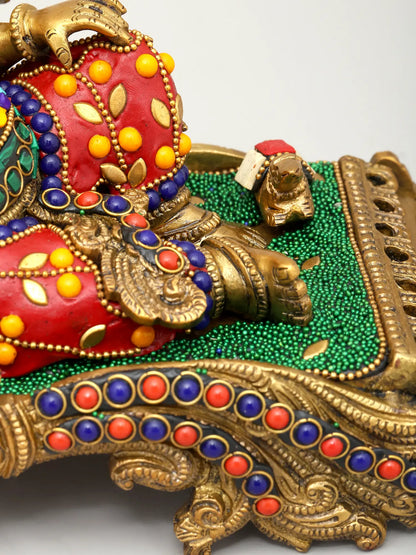Brassaura™ Brass Ganesha Statue | Height 7 Inches & Weight 4.62 kgs