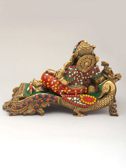 Brassaura™ Brass Ganesha Statue | Height 7 Inches & Weight 4.62 kgs
